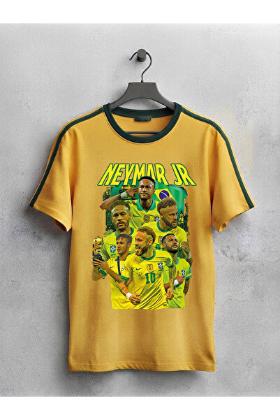 MAGORS Neymar Printed Unisex Oversize Cut Crew Neck Brazil Tshirt