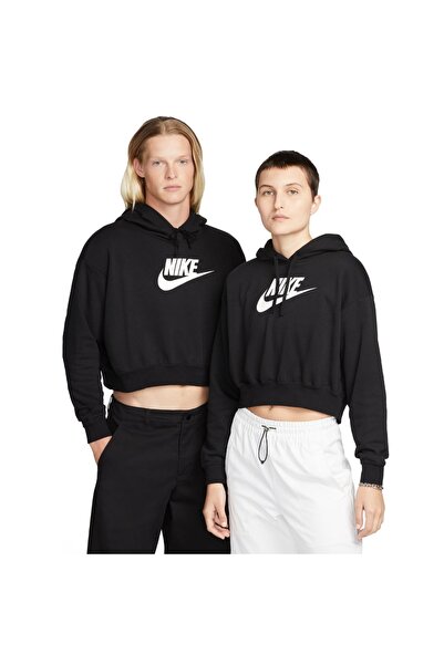 Nike W NSW CLUB FLC GX CROP HDY DQ5850-010 Μαύρο