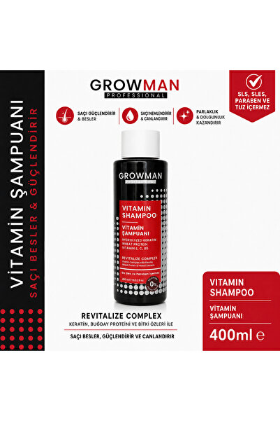 growman Vitamin Shampoo 400 ml – Nourishing & Strengthening Hair Care