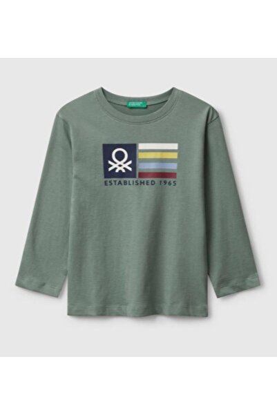 United Colors of Benetton Langärmliges Jersey-T-Shirt für Jungen aus Bio-Baum...