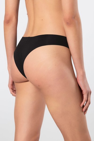 TÜREN Women's Laser Cut Cotton Brazilian Panties 908/Black
