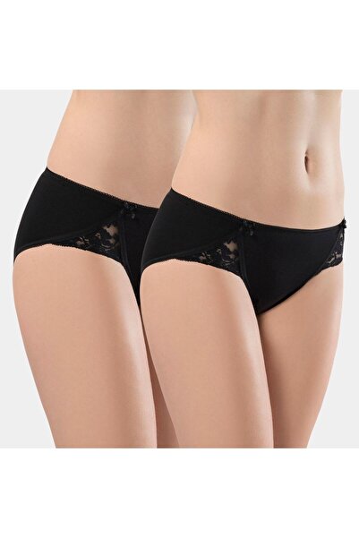 TÜREN Women's Lycra Lace Bikini (Pack of 2) 961/Black