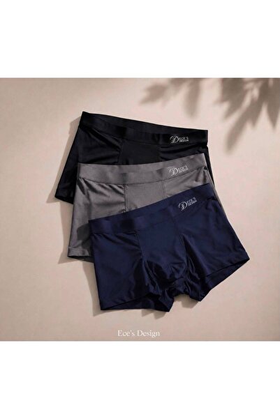 Ece's Design Ece's Men's 3-Piece Seamless Ice Silk Boxer Set M1010