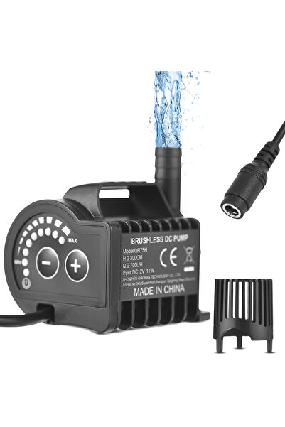 Choice QR75H Submersible 12V Water Pump 8 Levels Adjustable 0-700L/H Fountain...