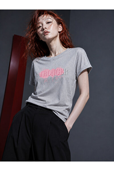 MODA Women's Embossed Print Embroidered 1St Quality T-Shirt