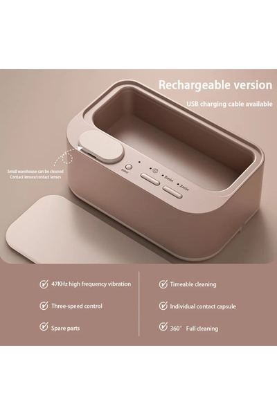 Choice Pink 48Khz Cleaning Machine Ultrasonic Cleaner Double Bin Vibration Fu...
