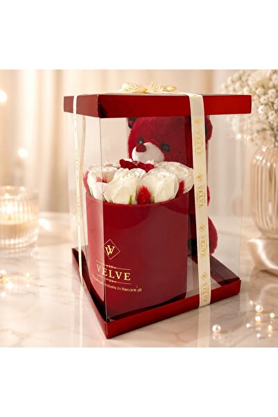 velve Pachet pentru indragostiti,A Drop of Love, ursulet plus 21 cm, 9 tranda...