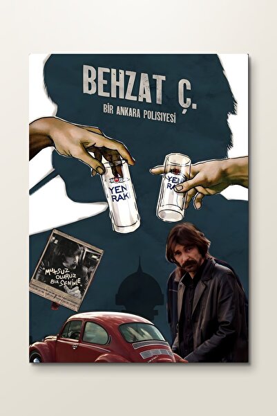 ArtPlaka Behzat Ç.: Bir Ankara Polisiyesi - Film Metal Tablo - Mıknatıslı Mon...