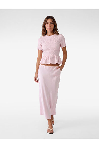 Koton Viscose Fish Cut Midi Satin Look Skirt