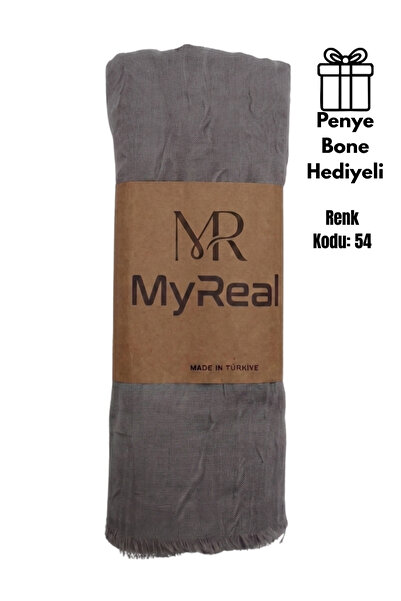MyReal Bamboo Kraş Shawl Smoked - Natural Texture That Does Not Require Ironi...