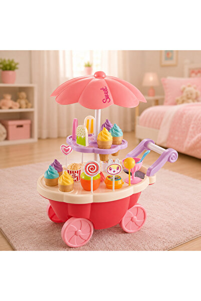 Salamandra Kids Mini Carucior cu dulciuri, 30 piese, lumini, sunete