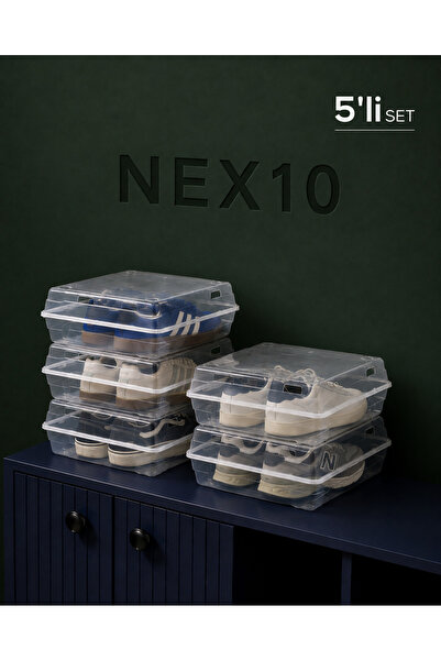 Nex10 3196 5Pcs Women's and Children's Shoe Storage Box-Transparent Practical...