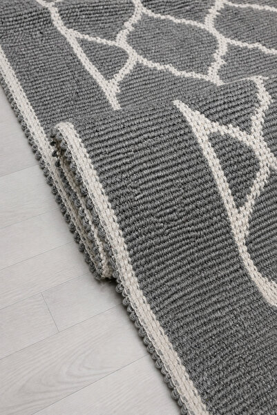 Çelsa Home Dora Bukle Lüks Pamuklu, Makinede Yıkanabilir Kilim - Gri / Yolluk...