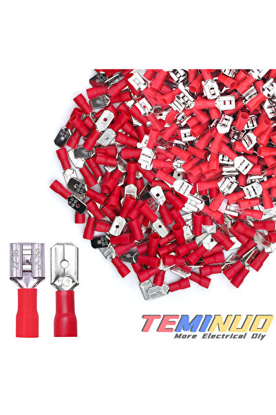Choice3 60pcs Red 60/80pcs Male Female Insulated Spade Connector, 6.3mm 1/4' ...