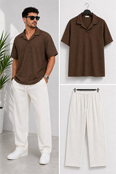 WENMİNG Men's Bürümcük T-Shirt Tracksuit Summer Casual Top and Bottom Set