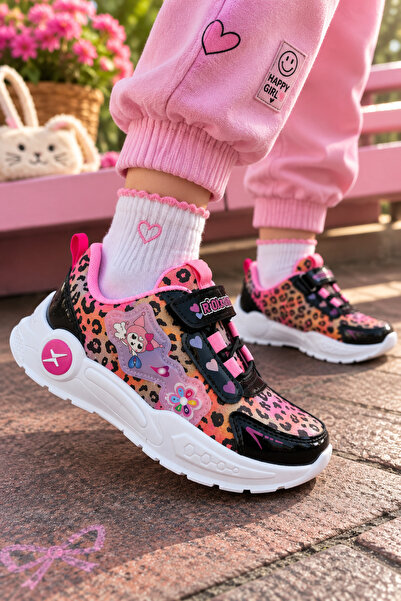 ALTUNTAŞ Girls' Velcro Non-Slip Sole Casual Sports Shoes School Shoes
