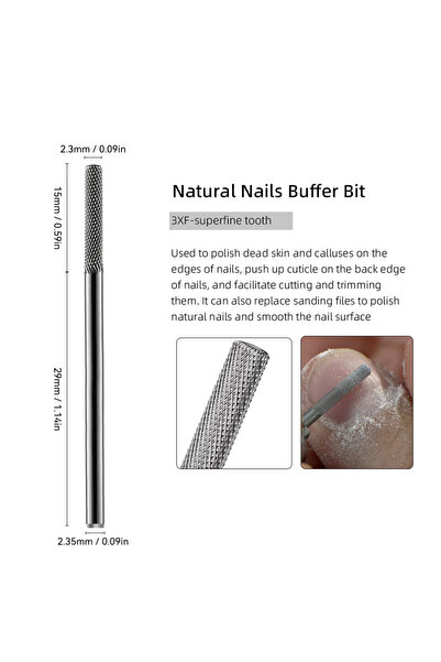 Choice 1pcs 3XF Natural Nail Grinding Head Base Coat Cuticle Removal Milling ...