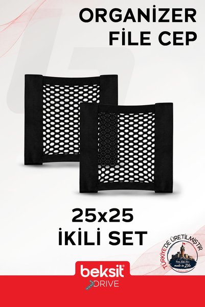 BEKSİT Drive In-Car Organizer Pocket Net Set of 2 (25X25 cm)