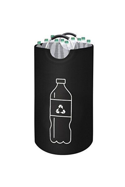 Choice 70L Black 70L Foldable Recycling Storage Bag Aluminum Handle Waterproo...