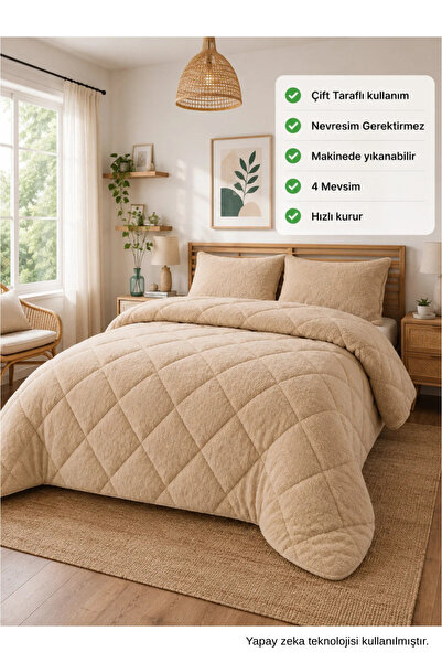 ÇARŞAF DÜNYASI King Size Quilt, Colorful, Wellsoft, Plush Soft, Double Sided,...