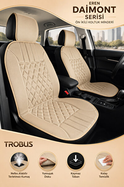 TROBUS Fiat Linea 2007 ve Sonrası Uyumlu Eren Daimond 2 Parça Ön Oto Koltuk M...