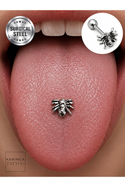 Karınca Piercing Örümcek Dil Piercing Yüksek Kalite Cerrahi Çelik Piercing (K...