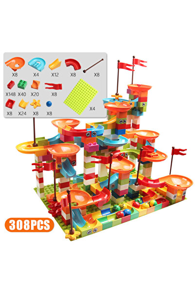 choice2 Without packaging 77-308PCS Marble Race Run Big Block Compatible City...