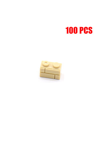 Choice 1x2 dots beige 100PCS 1x2 Dots City Wall Bricks MOC House Building Blo...