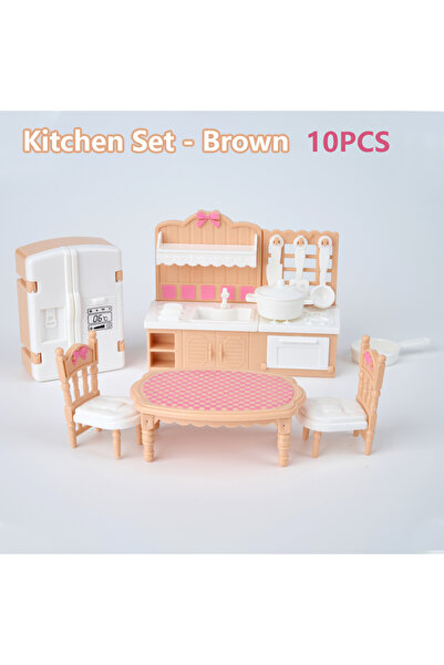 Choice7 10Pcs-Kitchen B 24Pcs Style Brown Miniature DollhouseFurniture Access...
