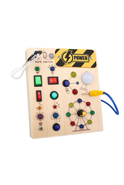 Choice4 E Montessori Toys Wooden Busy Board Switch Toys With Button LED Light...