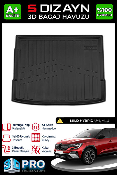 S Dizayn S-Dizayn Renault Austral Mild Hybrid 3D Pro Bagaj Havuzu Üst Bagaj 2...