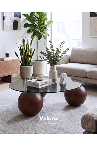 Velura Home & Living Modern Orta Sehpa & Küre Sehpa & Top Sehpa & Cam Sehpa Y...
