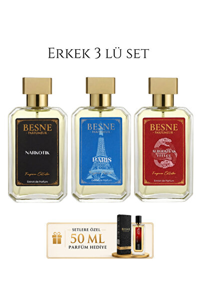 besneparfum Besne Parfüm Narkotik, Paris & afrodızyak Effect 3’lü Premium Set...