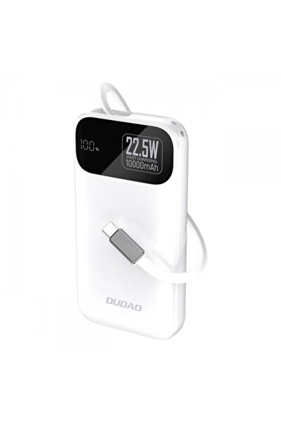 DUDAO Baterie Externa K31, 10000mAh, 22.5W, PD, 2 x USB-C, Alba