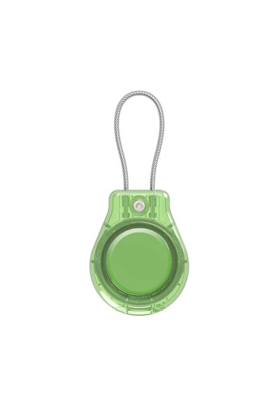 Choice1 Transparent Green Secure Holder with Keyring - Anti-Lost Lock Case fo...