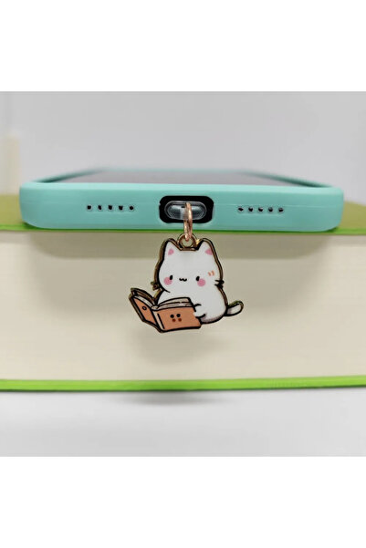 Choice B For Type-C Cute Dust-Proof Plug Reading Cat Type-C Charging Port Cov...
