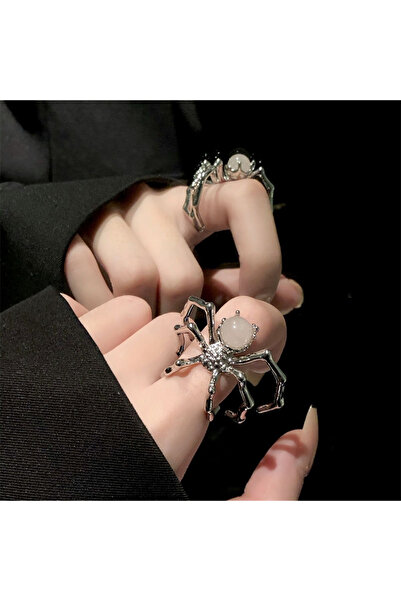 Choice 2 Punk Dark Spider Open Ring Retro Moonstone Black Ring For Women New ...