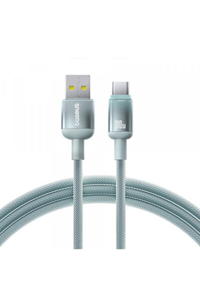 Baseus Cablu Date si Incarcare USB-A - USB-C Discolor, 100W, 1m, Albastru Ver...