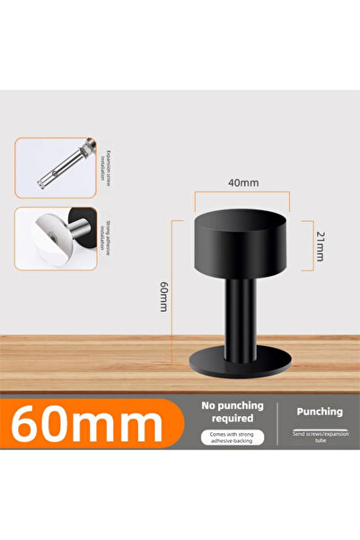 Choice1 Black 60mm Door Stopper Self Adhesive Wall Floor Protector Heavy Duty...