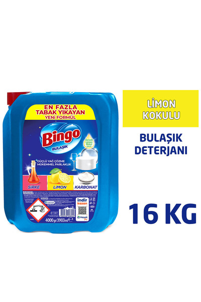 Bingo Bulaşık Sıvısı 4 kg Limon 4'lü