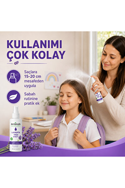 DERMASTUDİO Lavanta Yağlı Saç Spreyi – Doğal ve Güvenli Saç Bakımı
