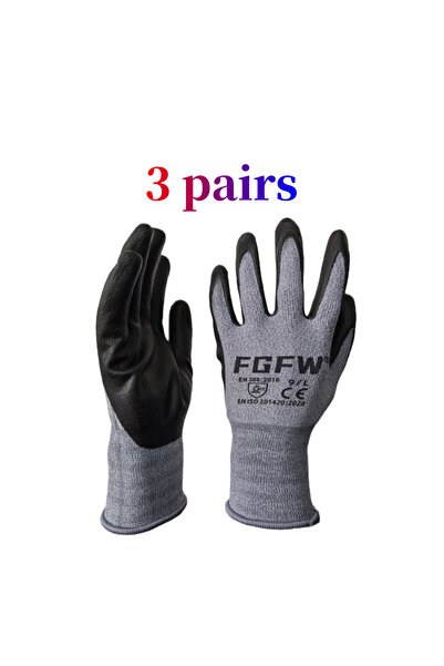 Choice L-code 3 pairs Breathable Nitrile Work Gloves - Soft Durable Spandex E...