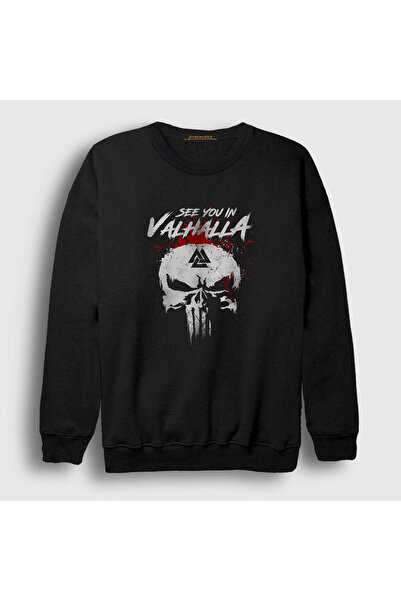 Presmono Unisex crna Valhalla Vikings majica 222731tt