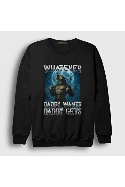 Presmono Unisex Black Whatever Daddy Wants Daddy Gets Kurt Wolf Sweatshirt 62...