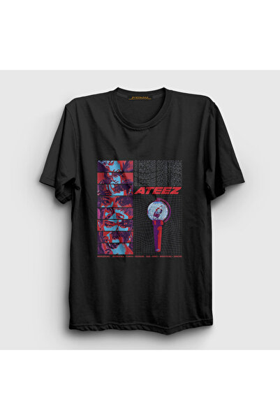 Presmono Unisex Black Band 8 Makes One Team Ateez T-Shirt 606220Tt