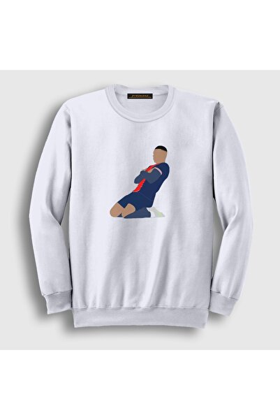 Presmono Unisex White Kylian Mbappe Goal Football Sweatshirt 615450Tt