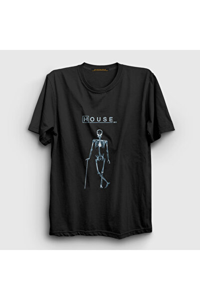 Presmono Unisex Black X Ray Skeleton House Md T-Shirt 570073Tt