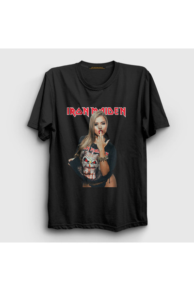 Presmono Unisex Black Finger Metal Music Iron Maiden T-Shirt 497333Tt