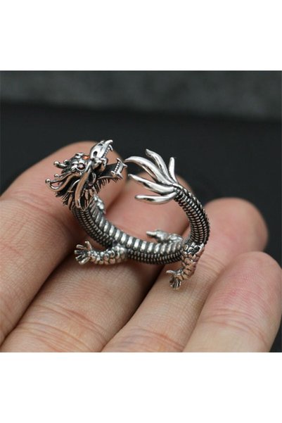 Choice resizable C025 Jisensp Gothic Punk Dragon Ring Men Retro Viking Animal...