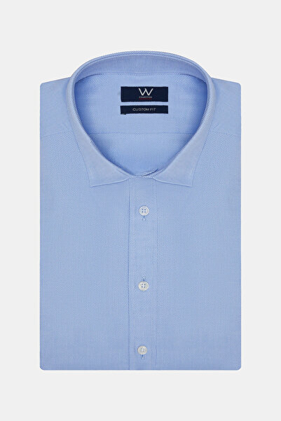 W Collection MAVİ JAKARLI GÖMLEK
